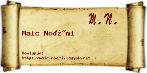 Maic Noémi névjegykártya